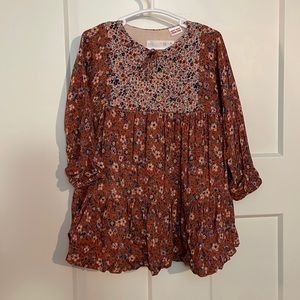 Zara Long Sleeve Floral Dress (2-3 years)